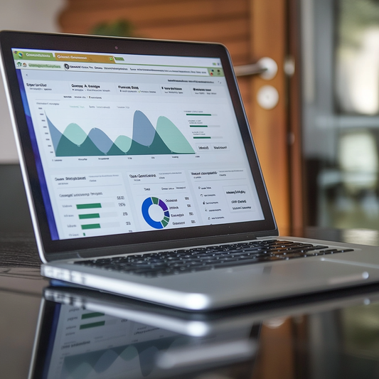 Computer showing Google Ads data performance